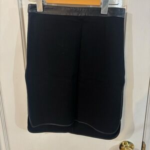 Club monaco skirt ! trim is real leather and stretchy skirt